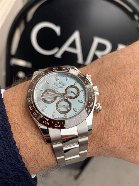 rolex daytona blue dial black bezel|rolex platinum daytona 116506.